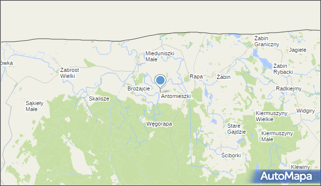 mapa Antomieszki, Antomieszki na mapie Targeo